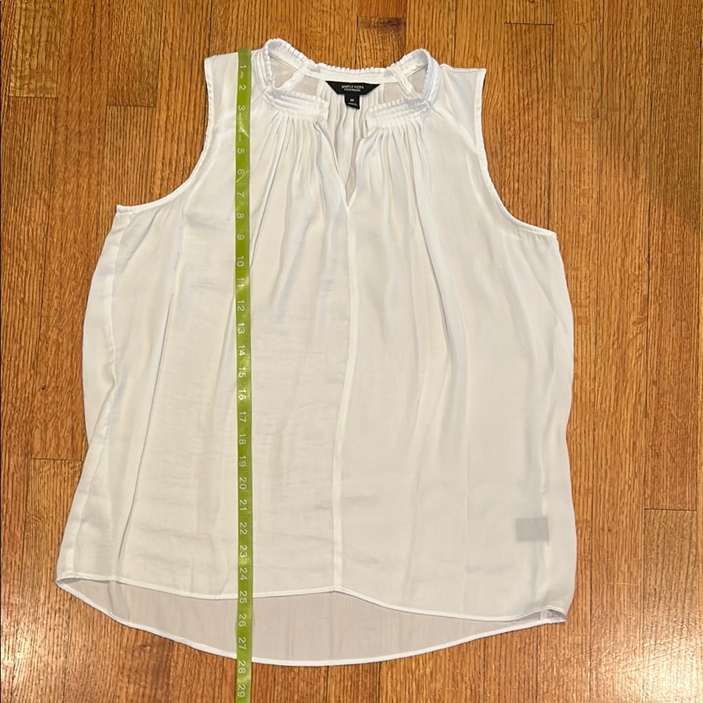Simply Vera Vera Wang White Sleeveless Blouse - Picture 5 of 11